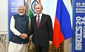 Russia's President Vladimir Putin had a meeting with India's Prime Minister Narendra Modi on the sidelines of the 16th BRICS Summit Russia's President Vladimir Putin had a meeting with India's Prime Minister Narendra Modi on the sidelines of the 16th BRICS Summit