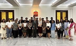 DCM & Minister Counsellor of the Russian Embassy in India Roman Babushkin held a meeting with students of the School of International Affairs of the O.P. Jindal Global University DCM & Minister Counsellor of the Russian Embassy in India Roman Babushkin held a meeting with students of the School of International Affairs of the O.P. Jindal Global University