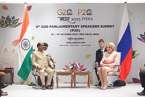 Speaker of the Federation Council Valentina Matvienko held negotiations with Speaker of Lok Sabha, Parliament of the Republic of India, Om Birla Speaker of the Federation Council Valentina Matvienko held negotiations with Speaker of Lok Sabha, Parliament of the Republic of India, Om Birla