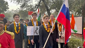 Russian students took part in the G20 March for World Peace held in New Delhi Russian students took part in the G20 March for World Peace held in New Delhi